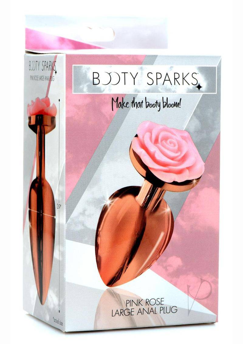 Booty Sparks Aluminum Anal Plug - Large - Pink/Rose Gold