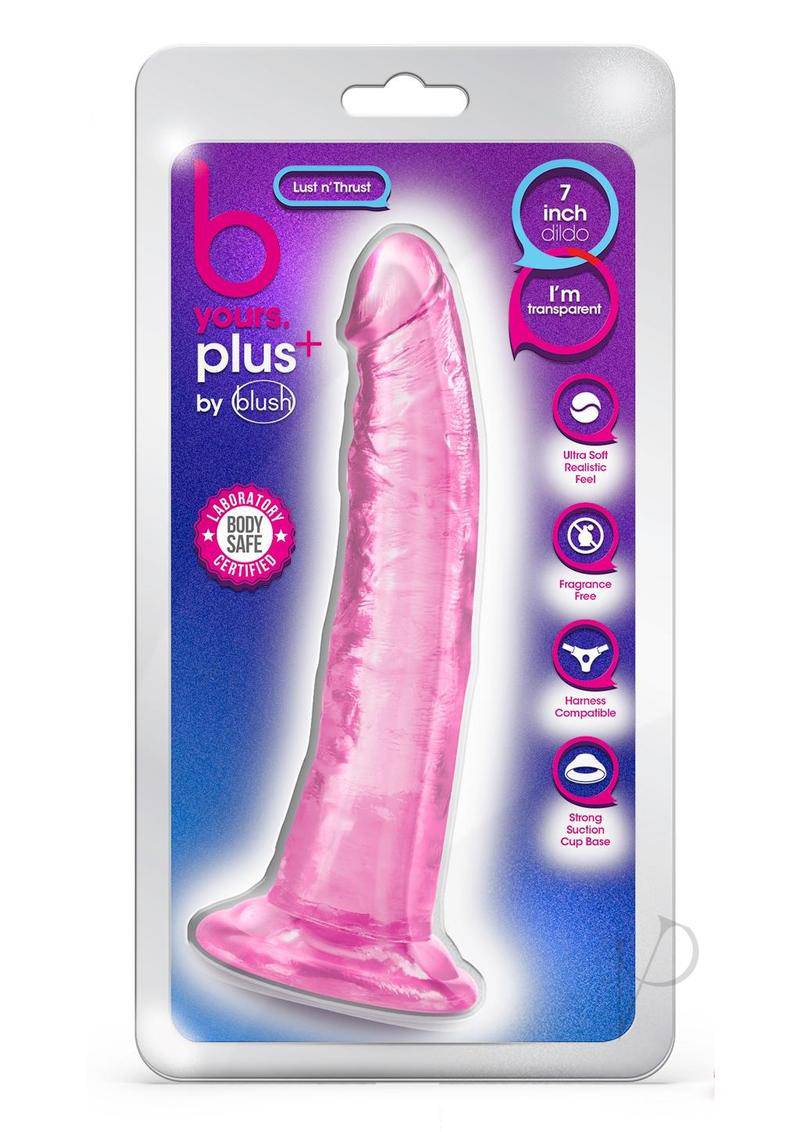 B Yours Plus Lust n` Thrust Realistic Dildo 7.5in - Pink