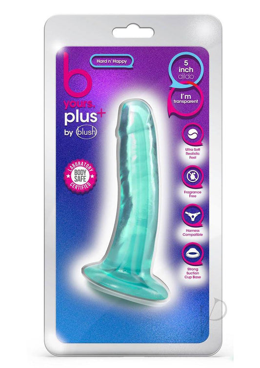 B Yours Plus Hard n` Happy Realistic Dildo 5.5in - Teal