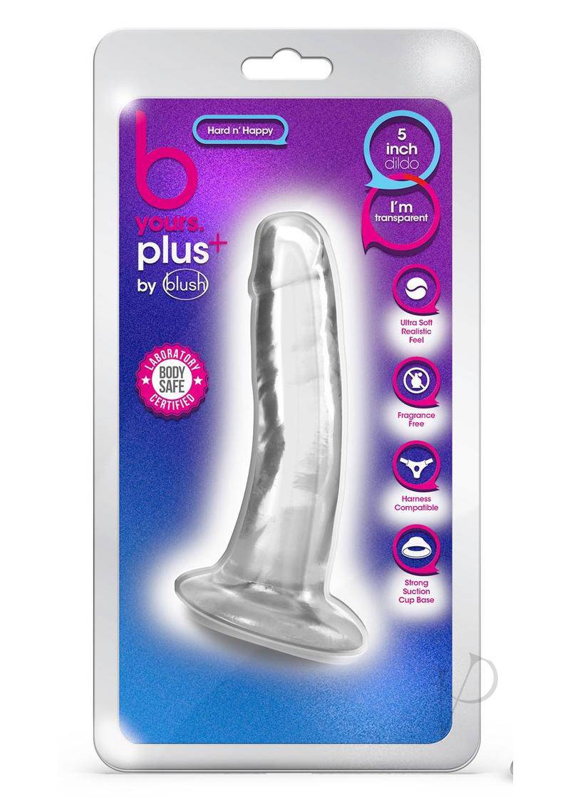 B Yours Plus Hard n` Happy Realistic Dildo 5.5in - Clear