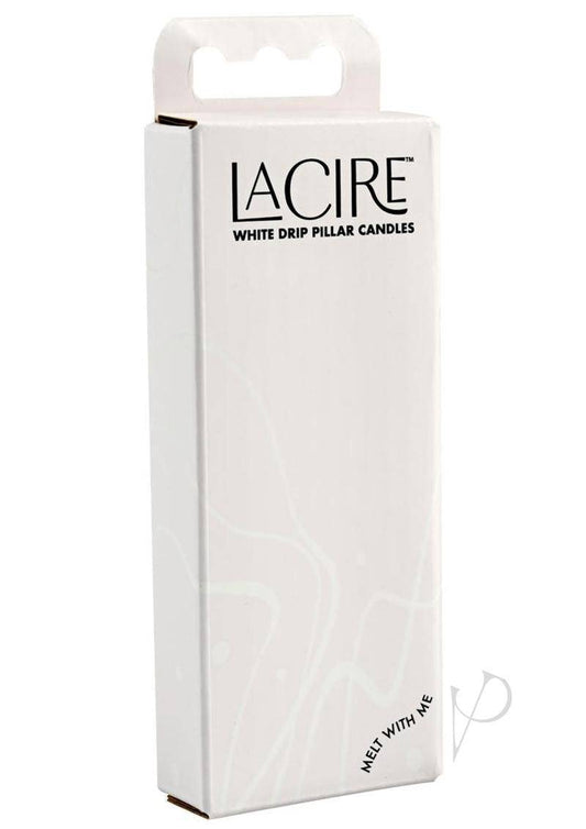 LaCire Drip Pillar Candles - White