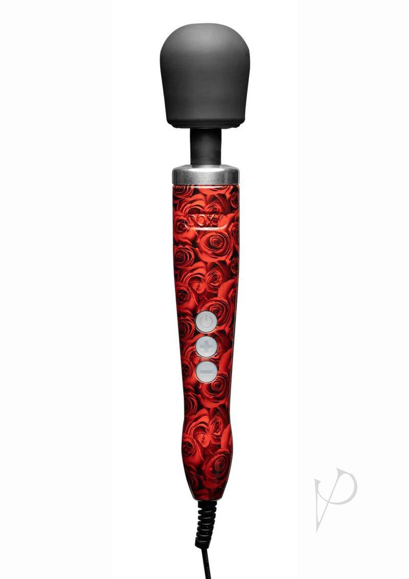 Doxy Die Cast Wand Plug-In Vibrating Body Massager Metal - Rose Pattern