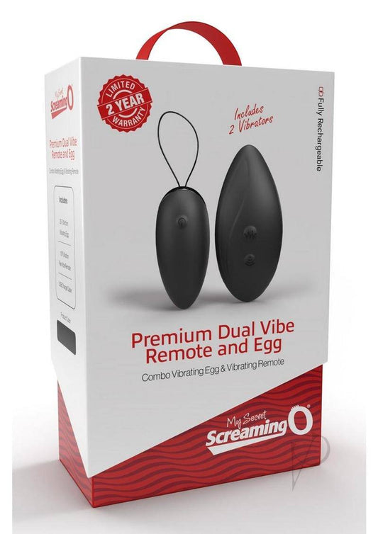 My Secret Screaming O Premium Dual Vibe Remote & Egg Silicone Combo Kit - Black - Chambre Rouge