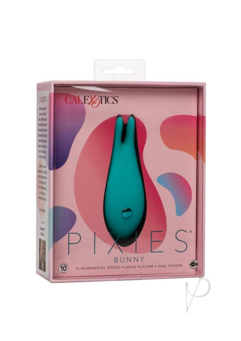 Pixies Bunny Rechargeable Silicone Finger Vibrator - Green