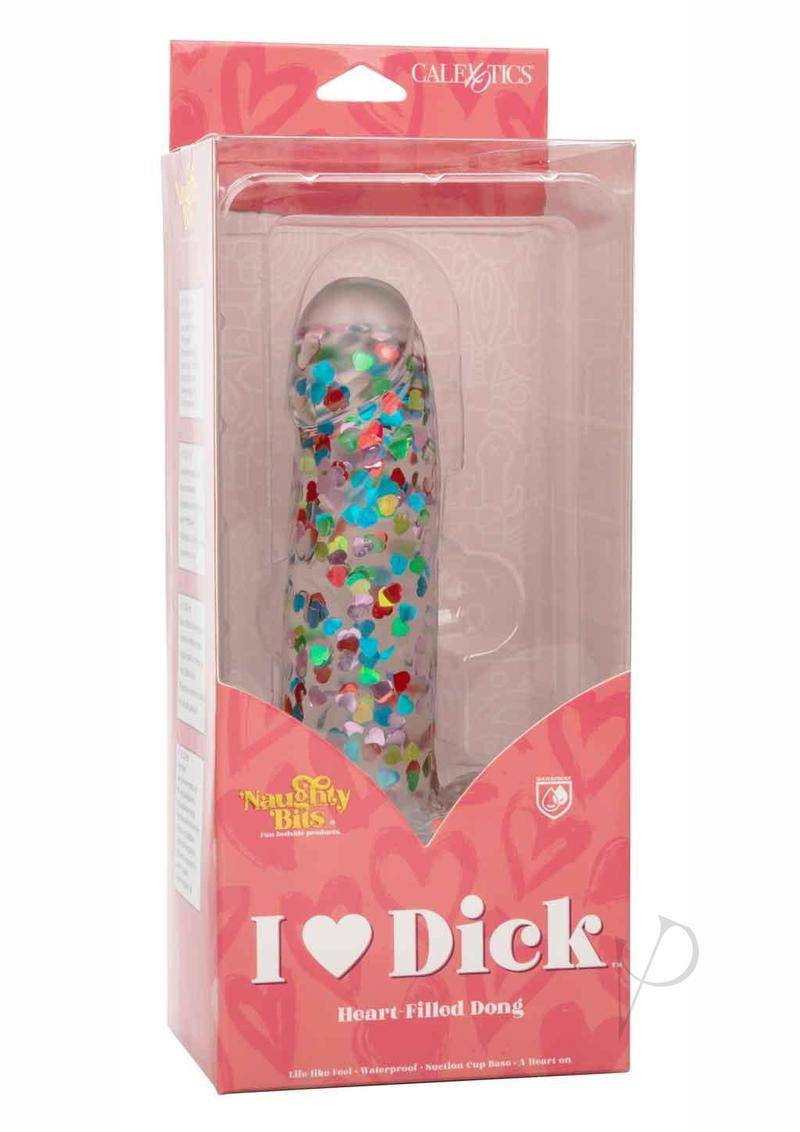 Naughty Bits I Love D Heart-Filled Dong - Clear