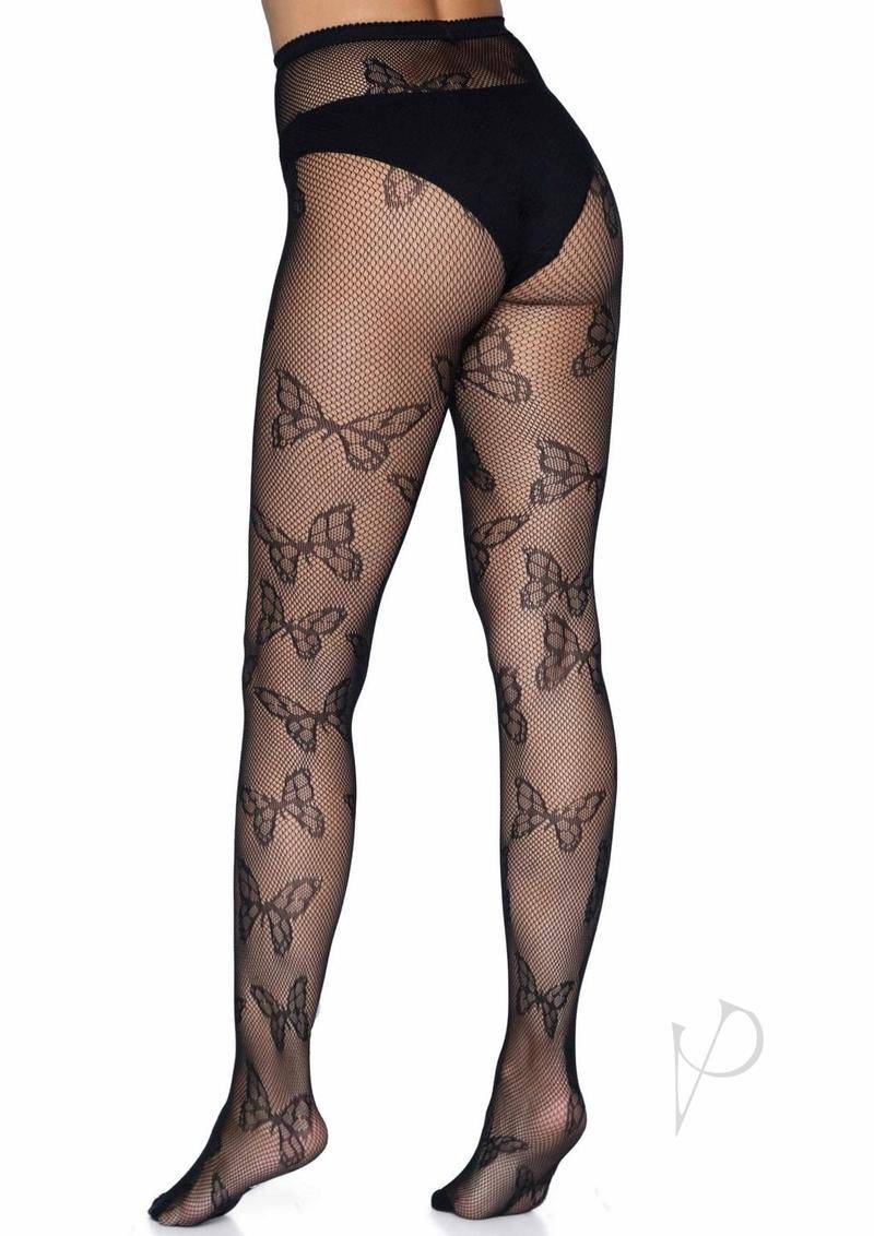 Butterfly Net Tights Os Black - Chambre Rouge