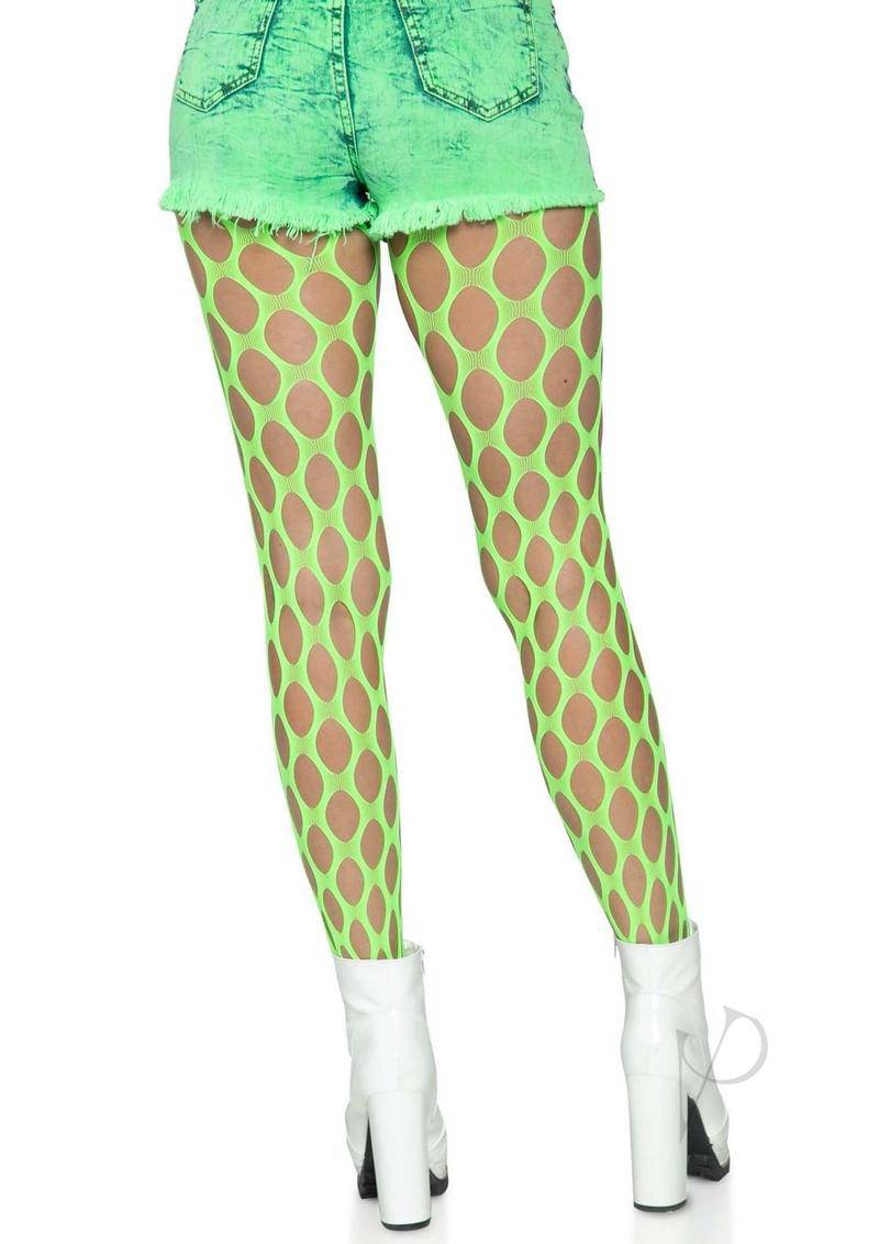 Jumbo Pothole Net Tights Os Neon Green - Chambre Rouge