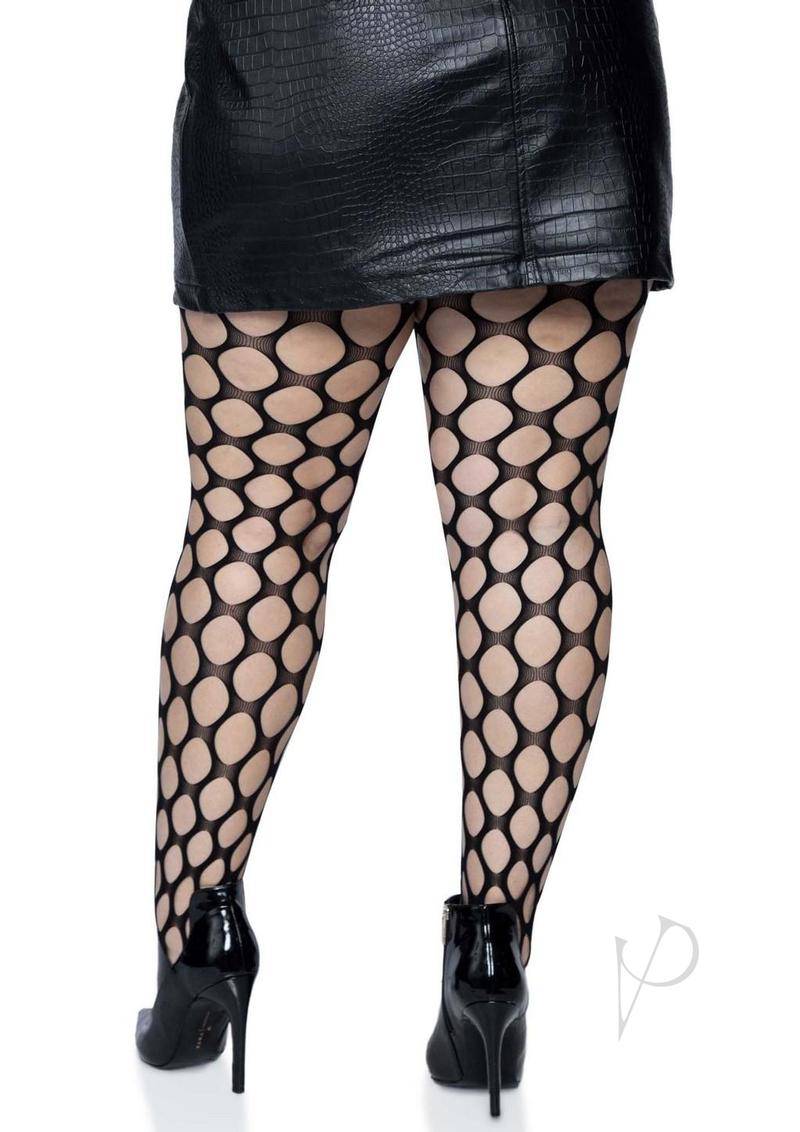 Jumbo Pothole Net Tights 1x/2x Black - Chambre Rouge