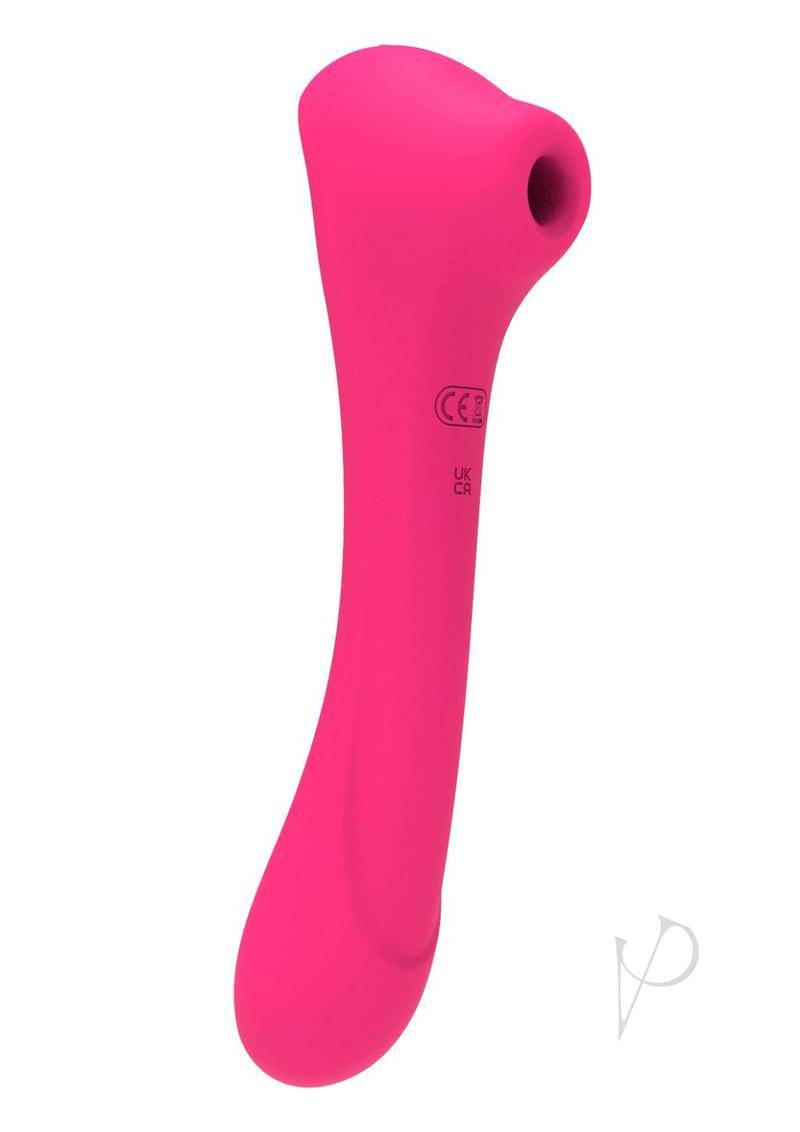 Alive Quiver Rechargeable Silicone Dual End Vibrator and Clitoral Stimulator - Magenta - Chambre Rouge