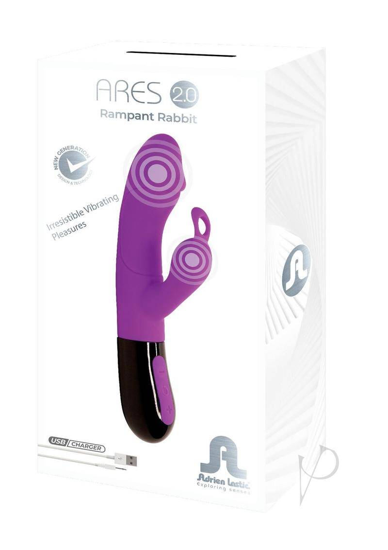 Ares 2.0 Rechargeable Silicone Double Stimulator - Purple/Black - Chambre Rouge