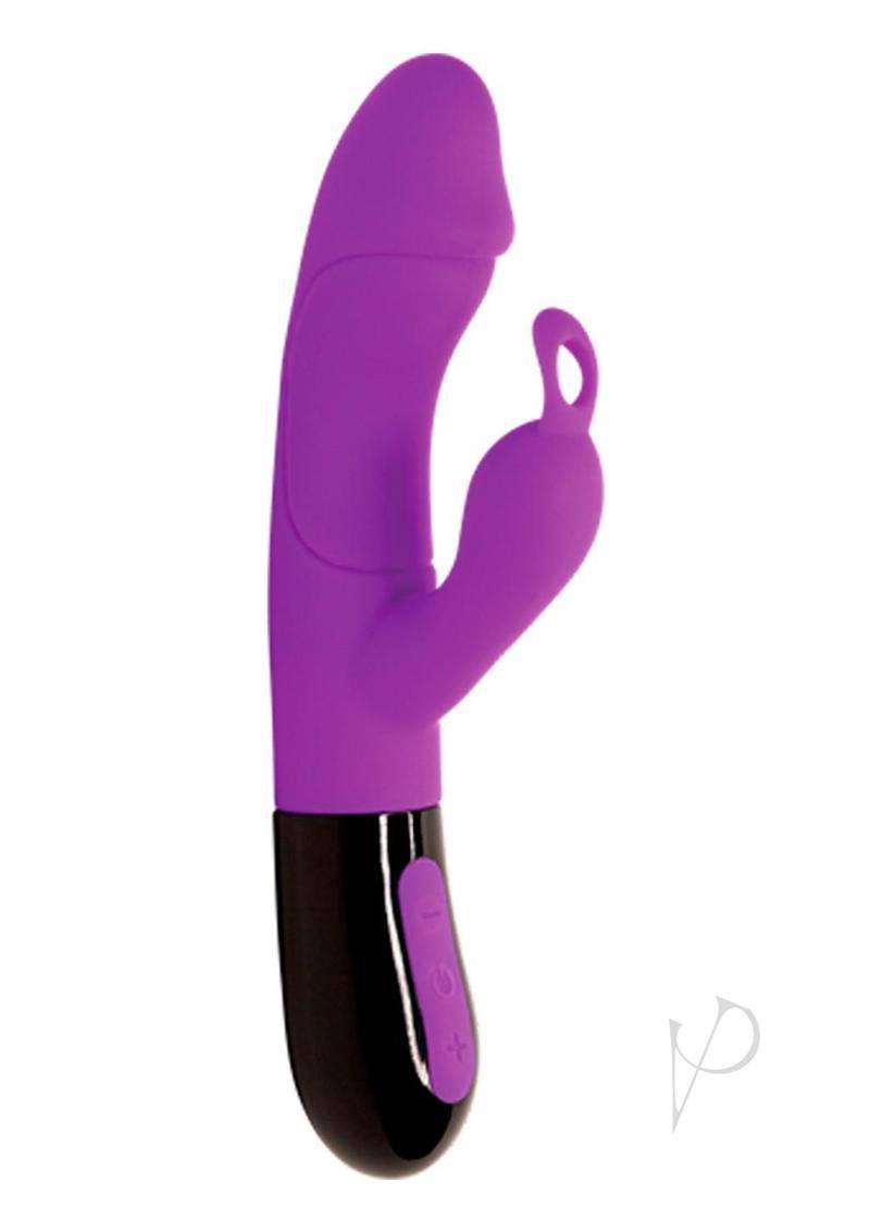 Ares 2.0 Rechargeable Silicone Double Stimulator - Purple/Black - Chambre Rouge