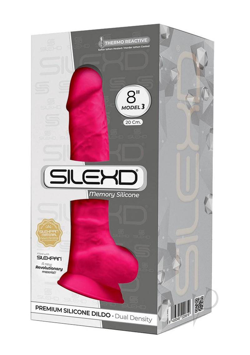 SilexD Model 3 XD04 Silicone Realistic Dual Dense Dildo 8in - Pink - Chambre Rouge