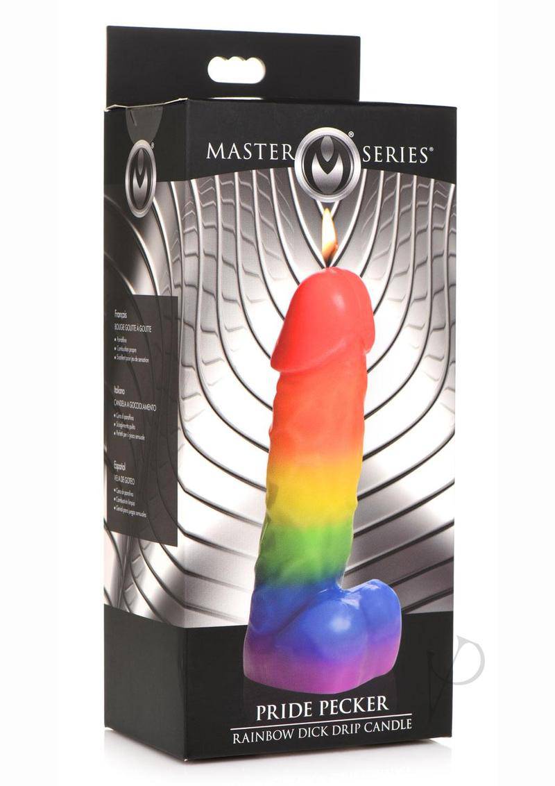 Master Series Pride Pecker Rainbow Drip Candle