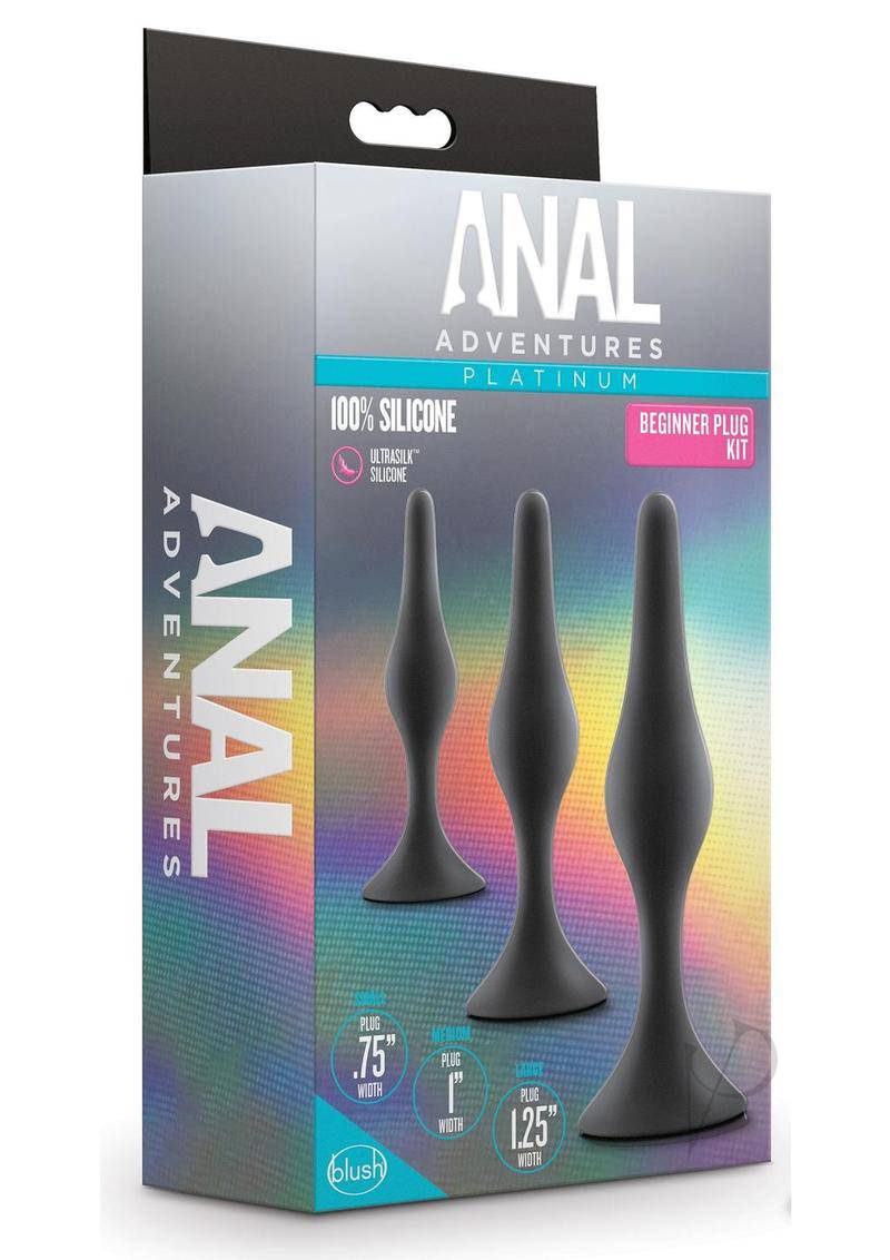 Anal Adv Platinum Silicon Begin Plug Kit - Chambre Rouge