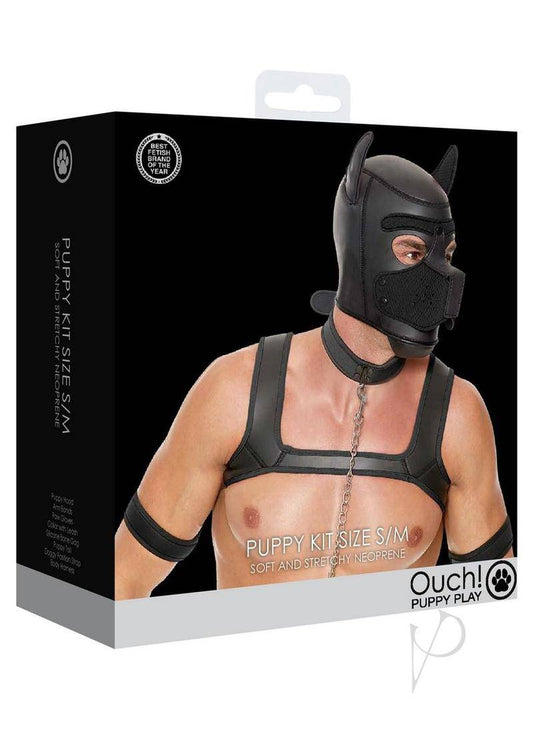 Ouch! Neoprene Puppy Kit S/M - Black - Chambre Rouge