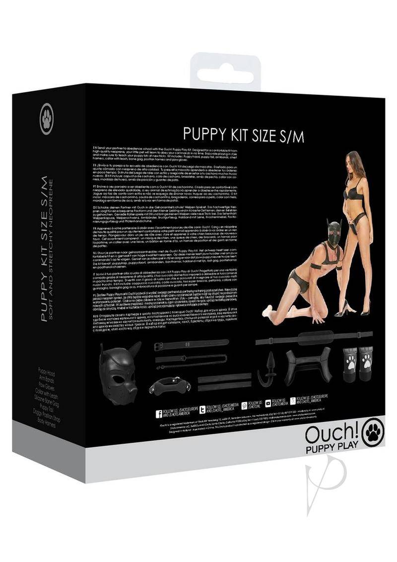 Ouch! Neoprene Puppy Kit S/M - Black - Chambre Rouge