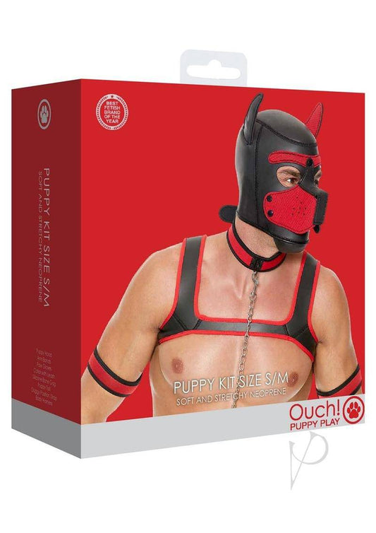 Ouch! Neoprene Puppy Kit S/M - Red - Chambre Rouge