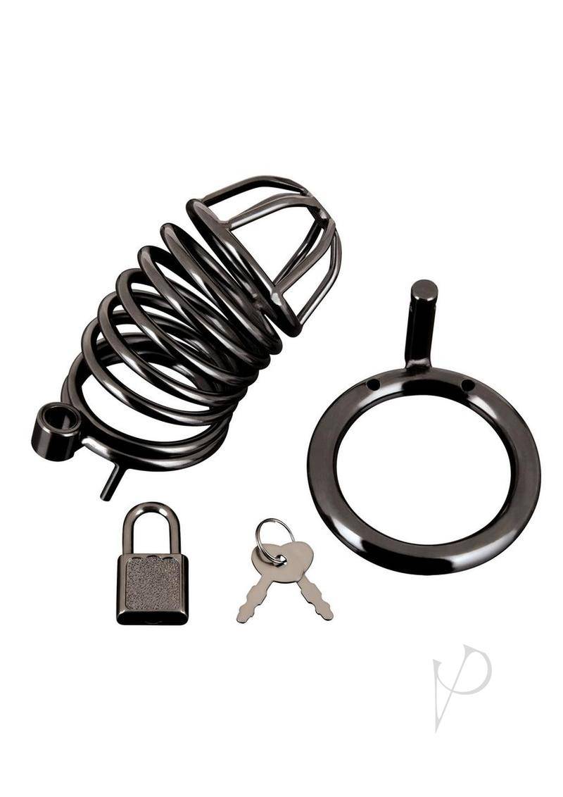 Deluxe Chastity Cage - Black - Chambre Rouge