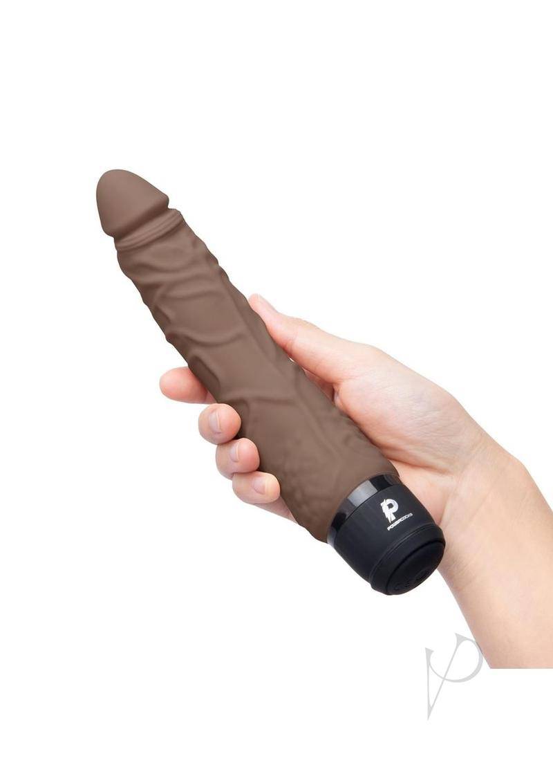 Powercocks Silicone Realistic Vibrator 7in - Chocolate - Chambre Rouge