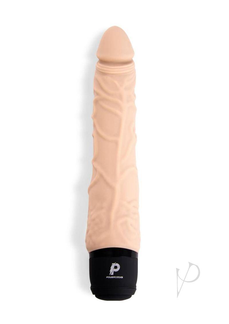 Powercocks Silicone Realistic Vibrator 7in - Vanilla - Chambre Rouge