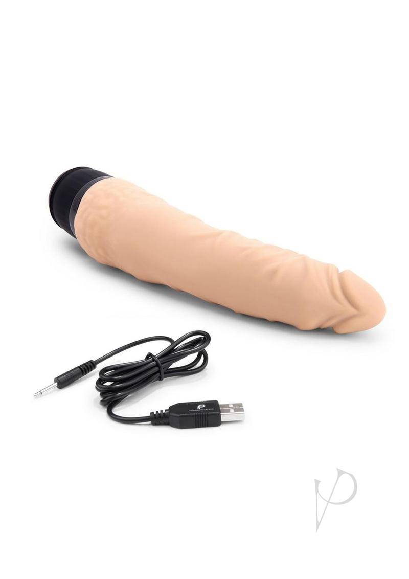 Powercocks Silicone Realistic Vibrator 7in - Vanilla - Chambre Rouge