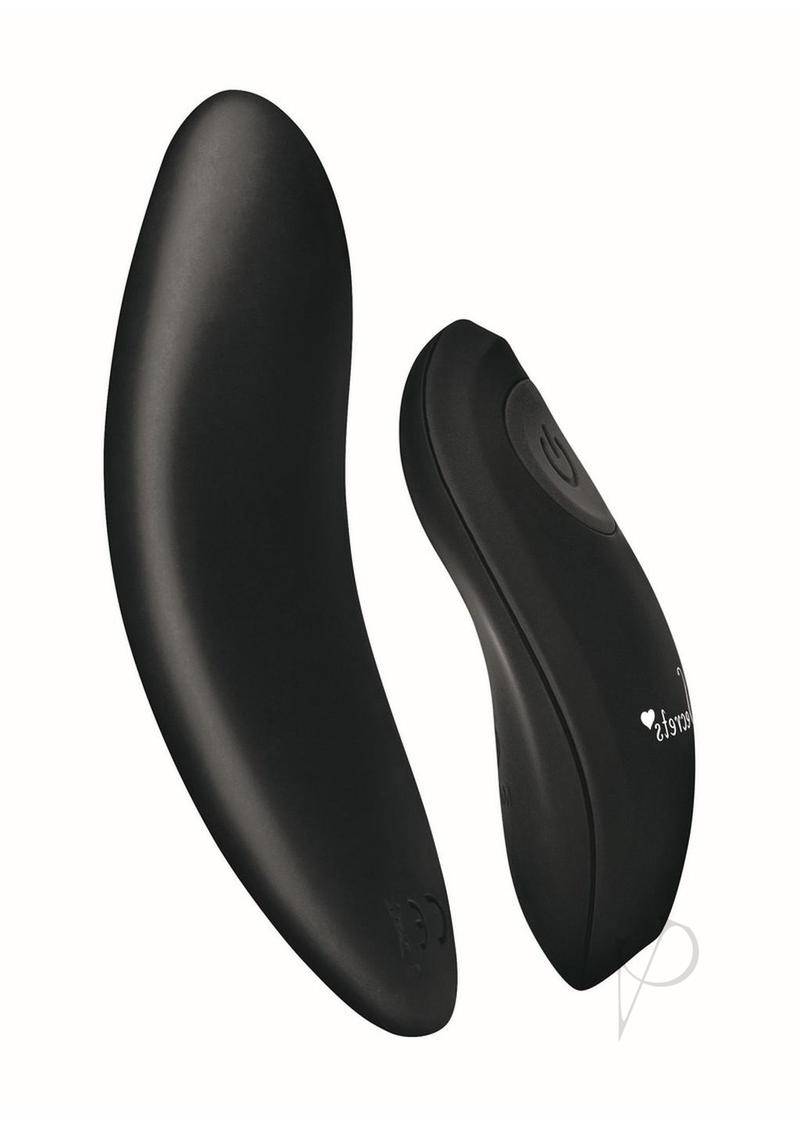 Secrets Rechargeable Silicone Microfiber G-String and Panty Vibe with Remote Control - OS - Black - Chambre Rouge