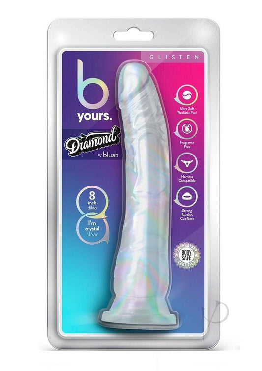 B Yours Diamond Glisten Dildo 8.75in - Clear - Chambre Rouge