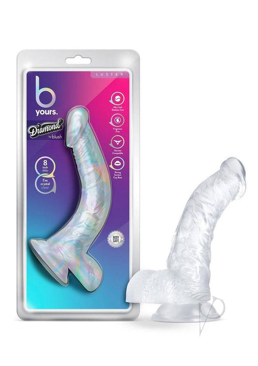 B Yours Diamond Luster Dildo 8.5in - Clear - Chambre Rouge