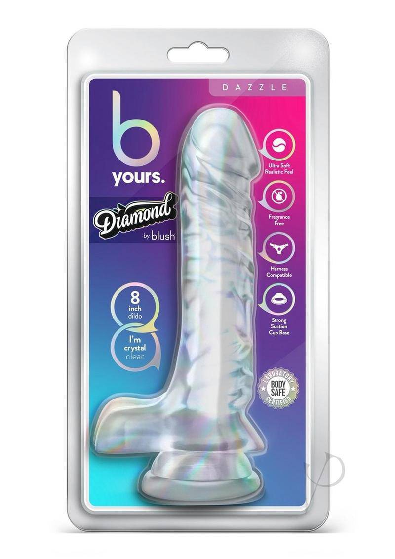 B Yours Diamond Dazzle Dildo 9in - Clear - Chambre Rouge