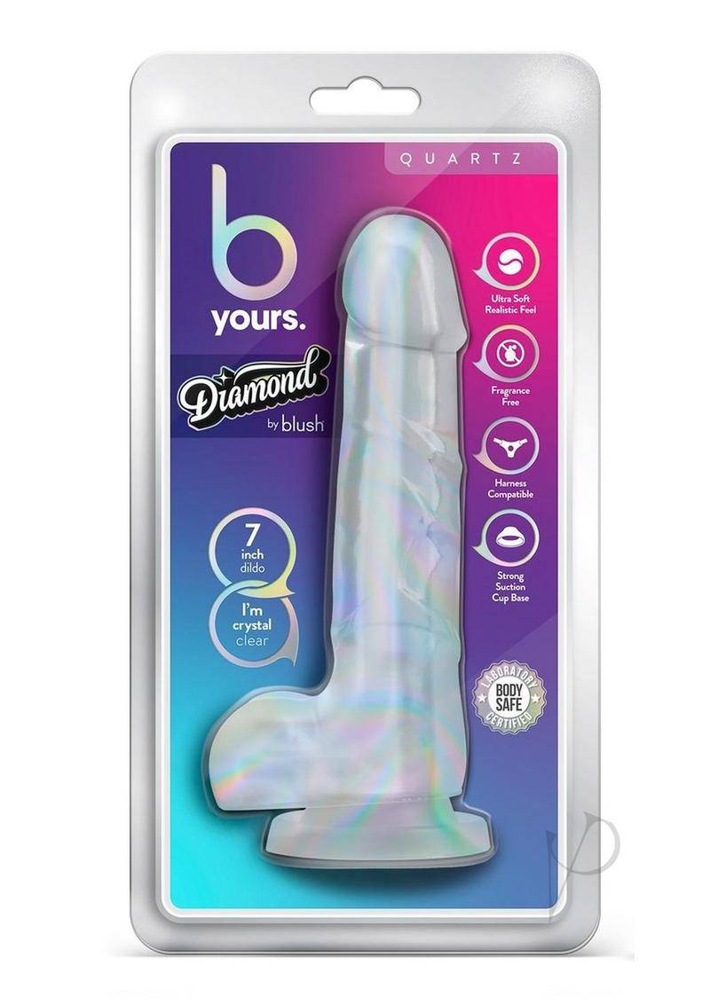 B Yours Diamond Quartz Dildo 7.5in - Clear - Chambre Rouge