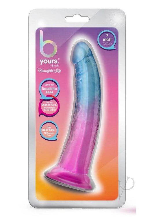 B Yours Beautiful Sky Dildo 7in Sunset - Pink/Blue - Chambre Rouge