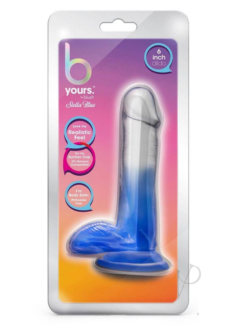 B Yours Stilla Blue Dildo 6in - Blue/Clear - Chambre Rouge