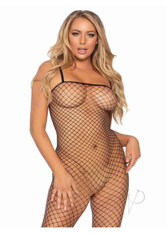 Leg Avenue Lycra Industrial Fishnet Bodystocking - O/S - Black - Chambre Rouge