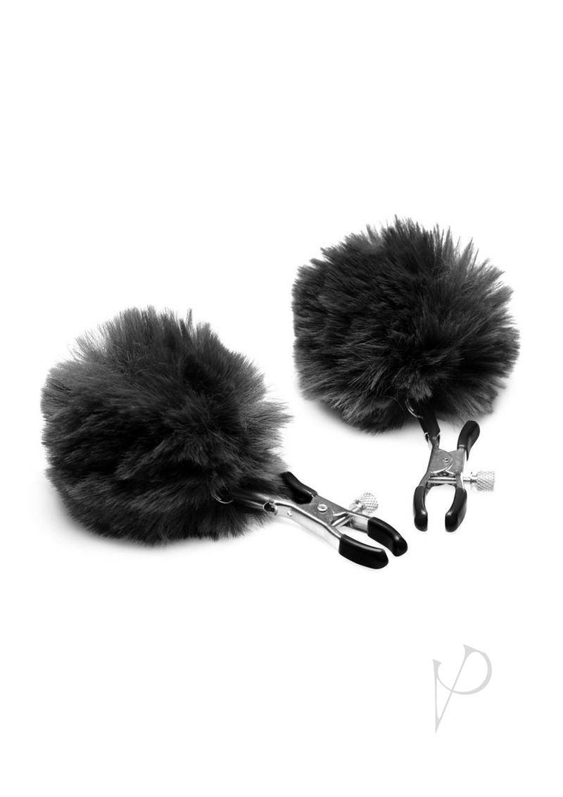 Charmed Pom Pom Nipple Clamps Black - Chambre Rouge
