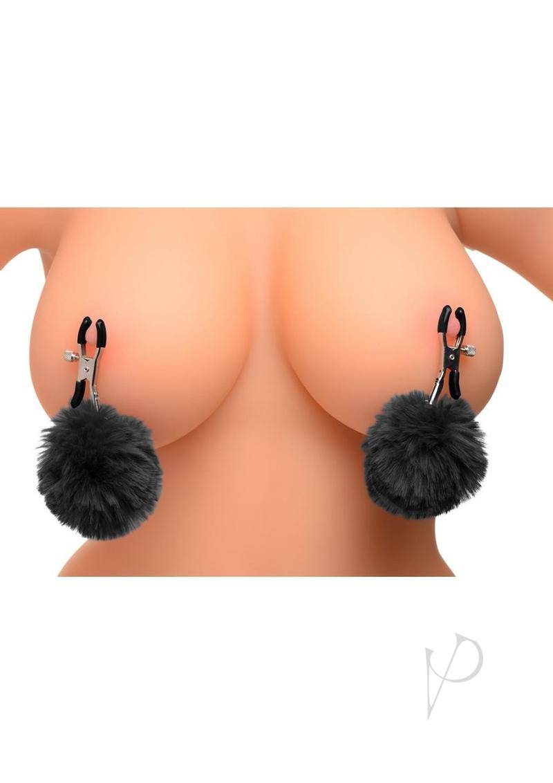 Charmed Pom Pom Nipple Clamps Black - Chambre Rouge