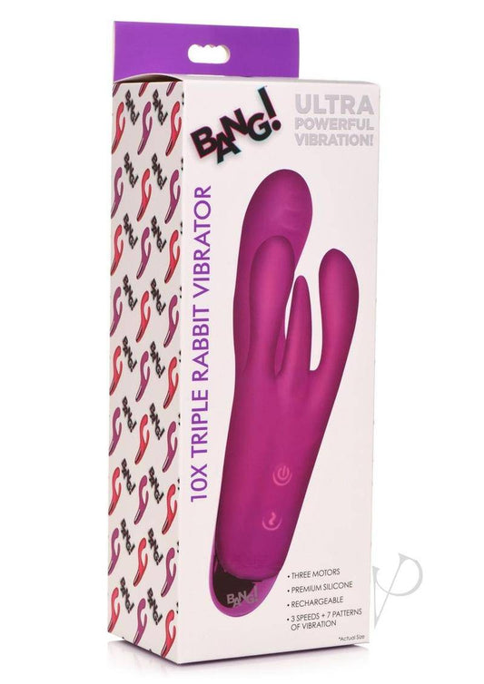 Bang Triple Rabbit Vibrator Purple - Chambre Rouge