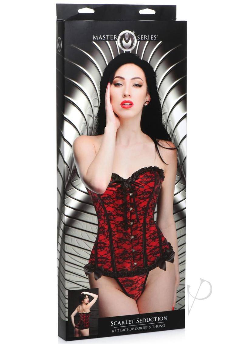 Ms Scarlet Seduction Corset Thong Lg - Chambre Rouge