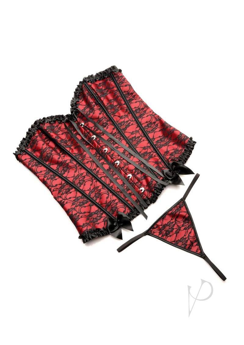 Ms Scarlet Seduction Corset Thong Lg - Chambre Rouge