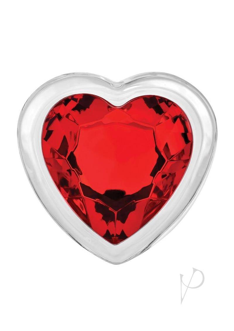 Aande Red Heart Gem Glass Plug Lg - Chambre Rouge