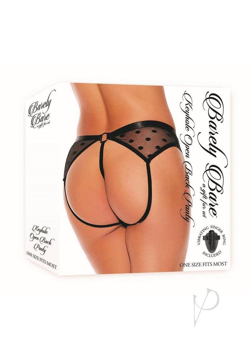 Barely B Keyhole Open Back Panty Blk Os - Chambre Rouge