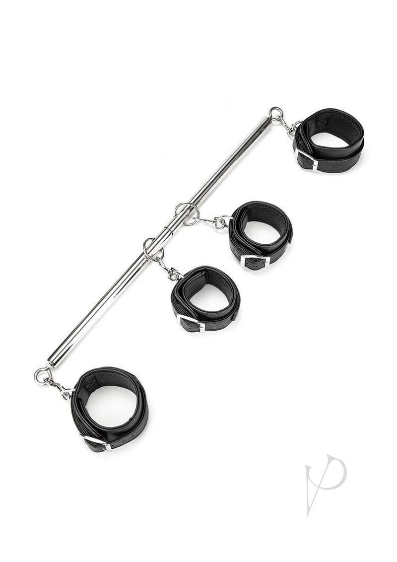 Lux Fetish 4 Cuff Expandable Spreader Bar Set - Black - Chambre Rouge