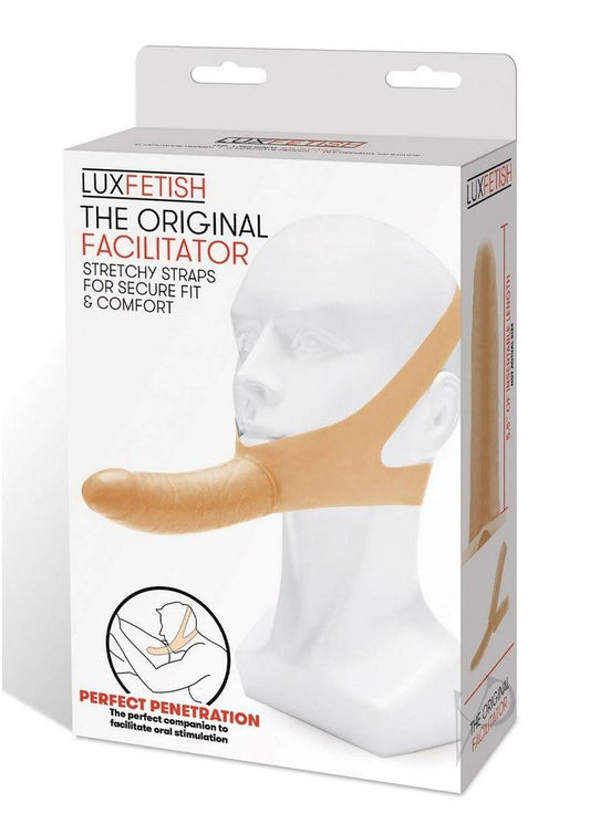 Lux Fetish The Original Facilitator Face Strap-On with Dildo - Cream - Chambre Rouge