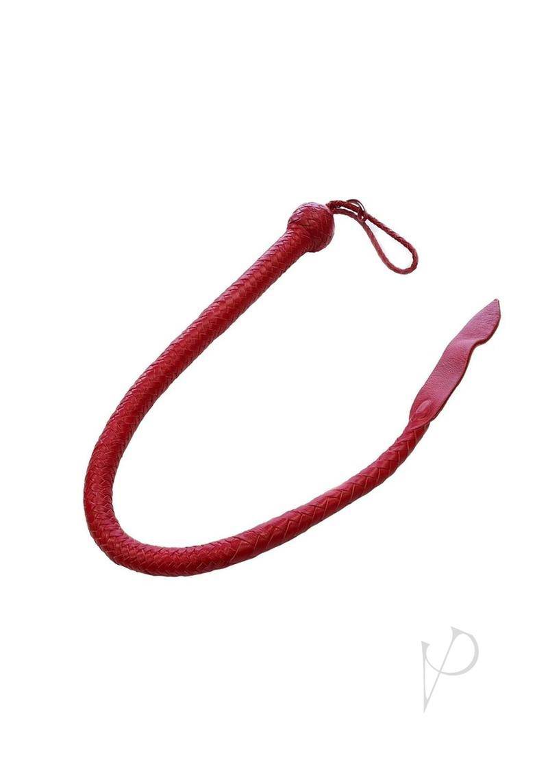 Rouge Leather Devil Tail Whip - Red - Chambre Rouge