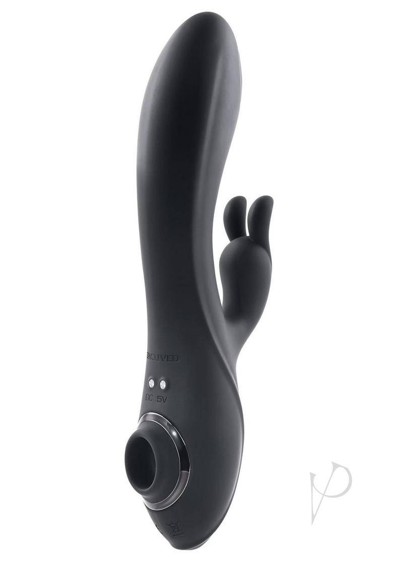 Rabbit Hole Rechargeable Silicone Triple Vibrator - Black - Chambre Rouge