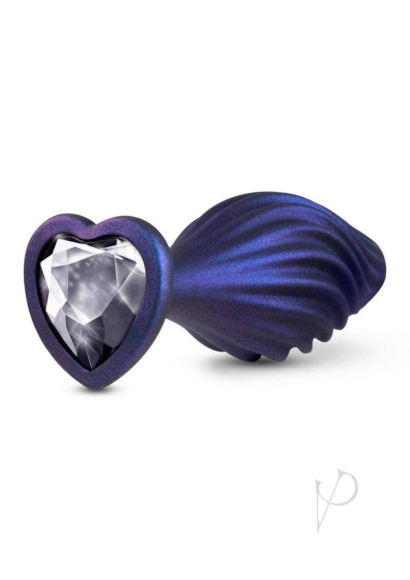 Anal Adventures Matrix Swirling Bling Silicone Plug - Sapphire Blue - Chambre Rouge