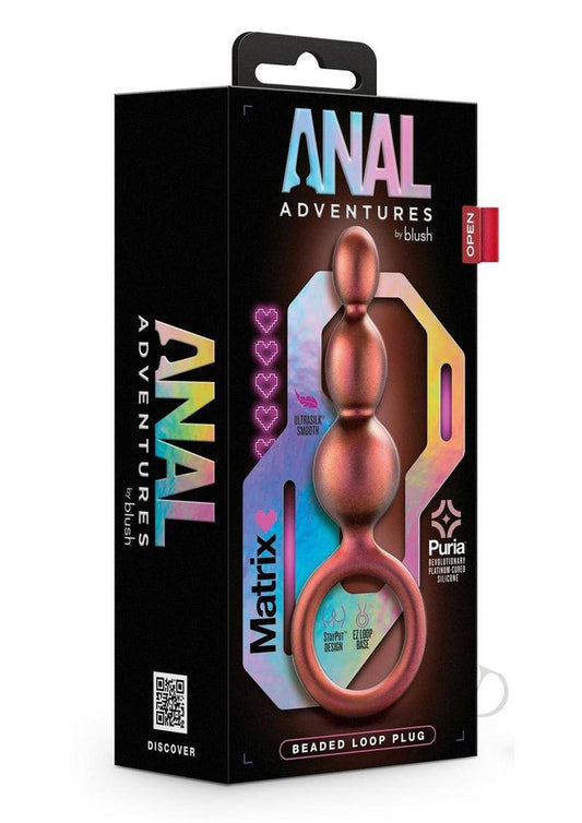 Anal Adventures Matrix Beaded Loop Silicone Plug - Copper - Chambre Rouge