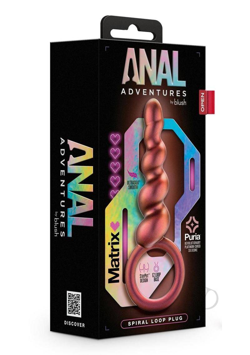 Anal Adventures Matrix Spiral Loop Silicone Plug - Copper - Chambre Rouge