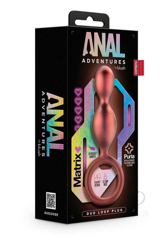 Anal Adventures Matrix Duo Loop Silicone Plug - Copper - Chambre Rouge