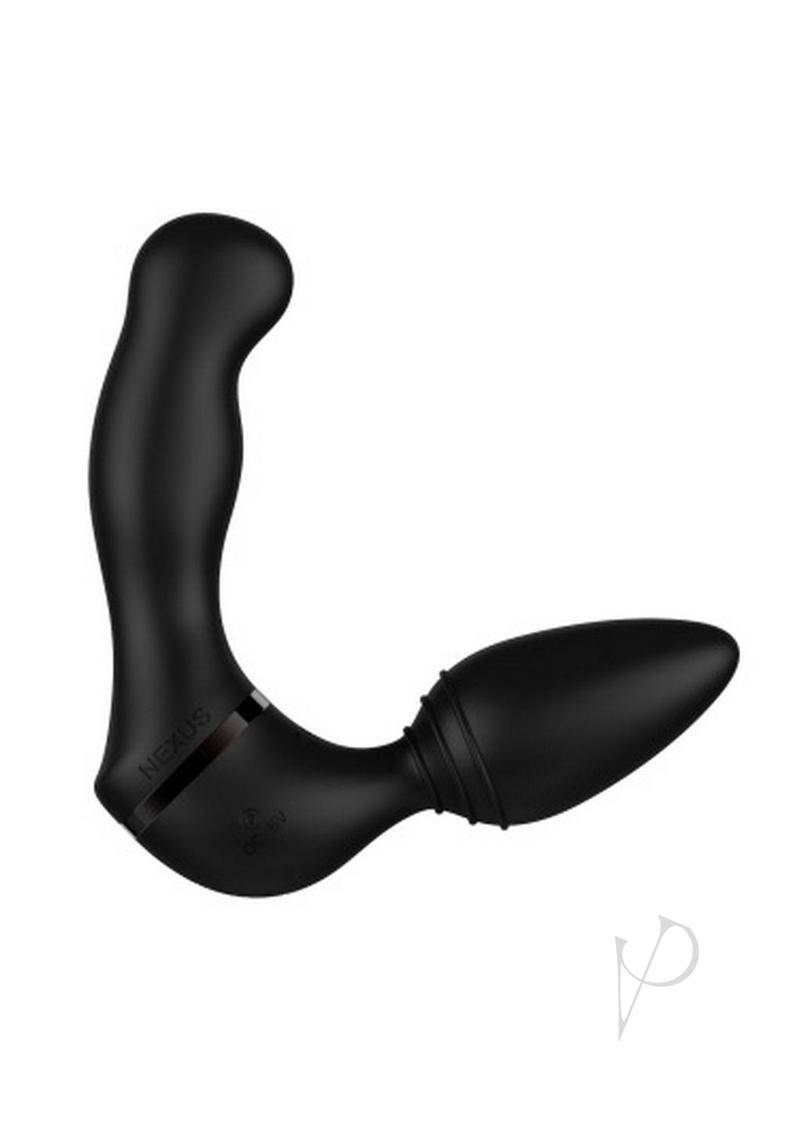 Nexus Revo Twist Rechargeable Silicone Rotating Dual Vibrator with Remote Control - Black - Chambre Rouge