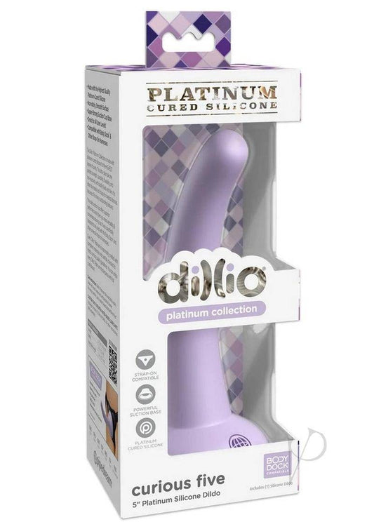 Dillio Platinum Curious Five Silicone Dildo 5in - Lavender - Chambre Rouge